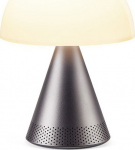 Lauavalgusti Lexon Mina L Gunmetal (tumehall) - 5W bluetooth-k&otilde;lar, aku kuni 24h, 7 v&auml;rviga LED lamp, USB-C ja Qi laadimine