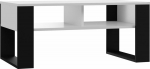 Topeshop A COFFEE TABLE Z 2 SHELVES BENCH MODERN 2P WHITE BLACK