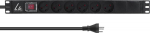 Lanview 19" rack mount power strip, ON/OFF Switch , 1U, 13A with