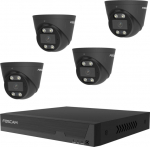 Foscam FN9108 E T4 2T schwarz FN9108E NVR 4x T5EP Camera