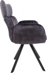 Chair EDDY with armrests, dark grey