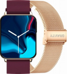 Smartwatch Gravity with 2 Straps GT17-6 / rose gold/burgundy