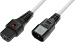 MicroConnect Powercord C13 IEC Lock - C14, White 2m, PC1075