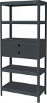 Jan Nowak Anthracite metal shelf with drawers: JOHNNY, 1800 x 800 x 420 mm