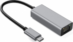 IBOX Adapter aluminum RJ45 do USB Typ C 10/100/100