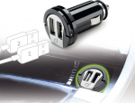 cellularline Cellular USB autolaadija 2-le USB-le 12/24V/2A, must