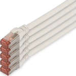 DIGITUS CAT 6 S/FTP Patchkabel, 5 St&uuml;ck, 10m, wei&szlig;