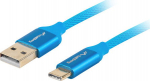 Lanberg USB Type-C to USB Type-A 2.0 Cable Blue Premium QC 3.0, 1 m | CA-USBO-22CU-0010-BL | USB Type-C to USB Type-A