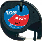 DYMO LetraTag-Band, plastic 12mm x 4m schwarz->rot