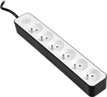 Tracer PowerGear Zebra 6 sockets 1.5 m - Listwa zasilająca | 6 sockets | Illuminated switch | The length of the cable: 1.5 m | Mains cable compliant with the standard VDE