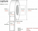 Capture Label 101.6x152.4, Core 25, Diameter 114 mm. Thermal