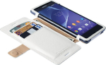 Kaitse&uuml;mbris kaanega Malm&ouml; FlipWallet, Sony Xperia M4 Aqua / M4 Aqua Dual, valge, Krusell