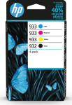HP 932 BLACK/933, CYAN/MAGENTA/YELLOW 4-PACK ORIGI