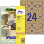 Sticker label ecological AVERY Zweckform Q40mm 25 sheets brown (L7105-25)