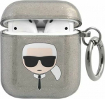 Karl Lagerfeld Protective case KLA2UKHGK Glitter Karl`s Head do AirPods 1/2 szare