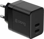 Crong Ultra Compact GaN Charger 2x USB-C 35W PD 3.0 z PPS Czarna