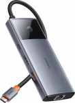 HUB USB Baseus Hub 6w1 Baseus Metal Gleam 2 Series, USB-C do 2xUSB 3.0 +USB-C + HDMI + USB-C PD + Ethernet RJ45
