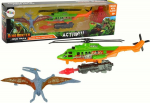 LeanToys Green Helicopter Dinosaur Transport Kit Dino Park