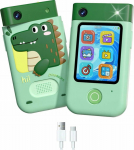 Xrec Digital Camera Digital Camera 48mp Camera 1080p For Kids Flashlight Games Mp3 Alarm Clock Phone / Bls-i9 / Green Dinosaur