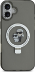 Karl Lagerfeld Ringstand Karl and Choupette MagSafe Case for iPhone 16 / black