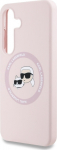 Karl Lagerfeld Liquid Silicone K&CH Heads MagSafe Case for Samsung Galaxy S25 / Pink