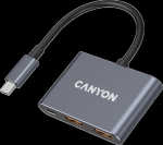 CANYON hub DS-3 3in1 USB-C Dark Grey