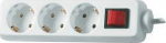 REV Socket line 3-fold 1.4 m white w. switch