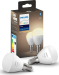 Philips Hue White smart lamp, E14, py&ouml;re&auml;, 470 lm, 2 pcs