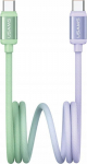 Kabel USB-C / USB-C USAMS Bicolor Series SJ756 PD 60W 1.2m green-purple