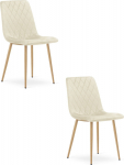Leobert TURIN velvet chair, light beige, elegant, for the dining room or living room x2