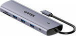 Adapter Unitek Hub USB-C 11w1 z dual monitor support | 4K@30Hz | RJ45 | PD 100 W | SD i microSD