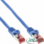 InLine Patchcord, Cat.6, S/FTP, 0.5m, niebieski (76450B)