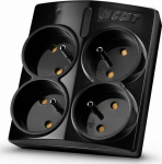 Power Strip Acar X4 Surge 4 black sockets