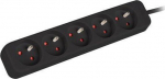 Lanberg extension strip 3m 5x PL czarna - Extension strip Lanberg | 5 sockets PL | 3.0m | czarna | cable made of full copper