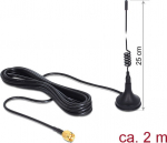 Delock GSM / UMTS Antenna SMA Plug 3 dBi omnidirectional fixed magnetic base black