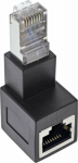 InLine InLine&reg; patch cord adapter Cat.6A, RJ45 plug / socket, angled 90&deg; downwards