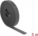 Delock Hook-and-loop tape on roll L 5 m x W 15 mm grey