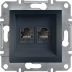 Schneider Electric Asphora computer socket 2 x RJ45 kat. 6 UTP without frame anthracite (EPH4800171)