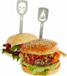 Gefu TORRO hamburger skewers, 2 szt. skull, flame Gefu