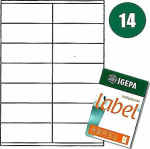 IGE Igepa LABELS A4 IGEPA 105 X 41.0 MM BIAŁE (100)