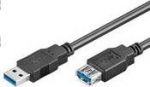 MicroConnect USB3.2 Gen 1 A-A 3m M-F, Black USB3.0AAF3B, 3 m, USB