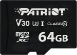 PAT Patriot VX Series 64GB MicroSDXC V30 Class 10 UHS-I U3 4K UHD Memory Card PSF64GVX31MCX