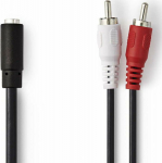 Nedis cable audio 0.2 m 2 x RCA 3.5mm Czarny