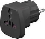 MicroConnect Universal Travel adapter black, work to UK, US, DK, CH, IT