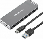 Qoltec Mini Disk Case M.2 SSD | NVMe | PCIe | USB3.1 | Super speed10Gb/s | 2TB | Silver