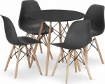 Leobert TODI round table set 80cm czarny + 4 OSAKA chairs black