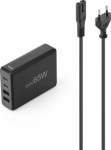 Hama GaN 65W PD/QC 2x USB-C, 2x USB-A czarna - Charger | USB-C/USB-A | Power Delivery/Quick Charge | 65W | czarna | GaN