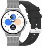 Smartwatch Damski GRAVITY GT12-7 with Silicone Strap + Silver Bracelet / black