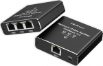 Qoltec Splitter splitter Ethernet mini SWITCH 1x3 RJ45 | 1000Mb/s | USB-C | Aluminium