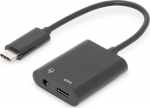 DIGITUS USB 3.1 Distribution cable type C-Klinke St/Bu/Bu 0.2m sw